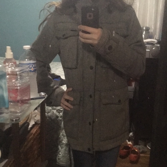 EMPYRE Zumiez Unisex gray trench coat Jacket - Picture 1 of 5